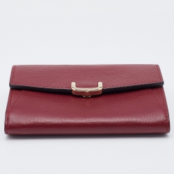 مملوكة مسبقًا Cartier Red Leather C de Cartier Flap Compact Wallet