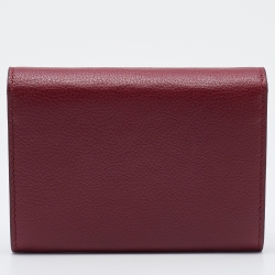مملوكة مسبقًا Cartier Red Leather C de Cartier Flap Compact Wallet