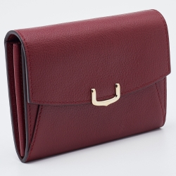 مملوكة مسبقًا Cartier Red Leather C de Cartier Flap Compact Wallet