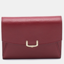 مملوكة مسبقًا Cartier Red Leather C de Cartier Flap Compact Wallet