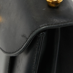 Pre Owned Cartier Black Leather Panthere Top Handle Bag