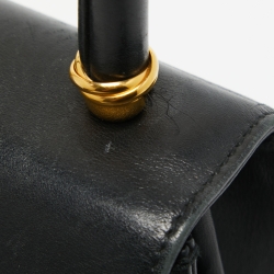 Pre Owned Cartier Black Leather Panthere Top Handle Bag