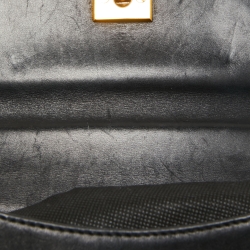 Pre Owned Cartier Black Leather Panthere Top Handle Bag