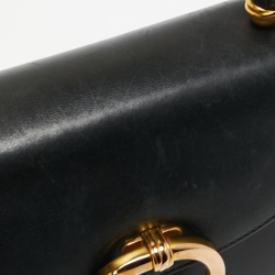 Pre Owned Cartier Black Leather Panthere Top Handle Bag