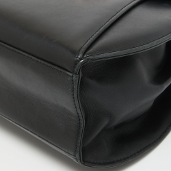 Pre Owned Cartier Black Leather Panthere Top Handle Bag