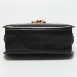 Pre Owned Cartier Black Leather Panthere Top Handle Bag