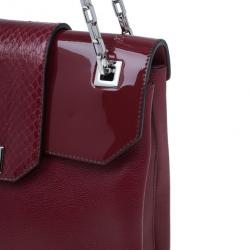 مملوكة مسبقًا Cartier Red Leather and Patent Feminine Line Chain Bag