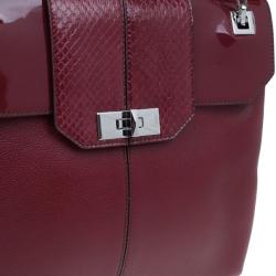 مملوكة مسبقًا Cartier Red Leather and Patent Feminine Line Chain Bag