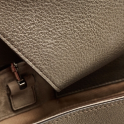 Pre Owned Cartier Metallic Leather Marcello Flap Top Handle Bag