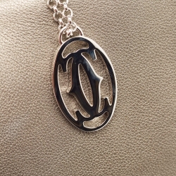 Pre Owned Cartier Metallic Leather Marcello Flap Top Handle Bag