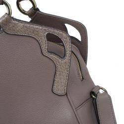 Cartier Beige Leather and Python Trim Small Marcello De Cartier Hobo