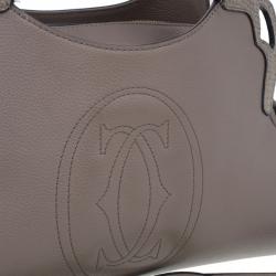 Cartier Beige Leather and Python Trim Small Marcello De Cartier Hobo