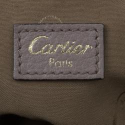 Cartier Beige Leather and Python Trim Small Marcello De Cartier Hobo