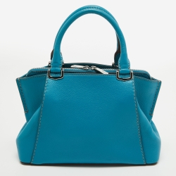 Pre Owned Cartier Blue Leather Mini C de Cartier Satchel