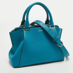 Pre Owned Cartier Blue Leather Mini C de Cartier Satchel
