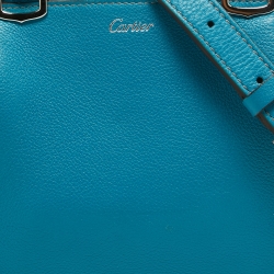 Pre Owned Cartier Blue Leather Mini C de Cartier Satchel