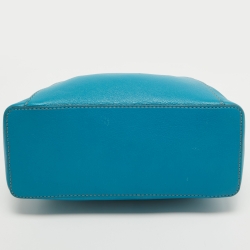 Pre Owned Cartier Blue Leather Mini C de Cartier Satchel