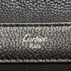 Pre Owned Cartier Black Leather and Snakeskin Classic Feminine Line Shoulder Bag