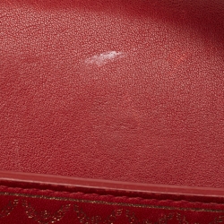 Pre Owned Cartier Red Leather Mini Guirlande De Cartier Top Handle Bag