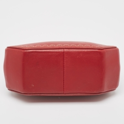 Pre Owned Cartier Red Leather Mini Guirlande De Cartier Top Handle Bag