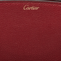 Pre Owned Cartier Burgundy Leather C De Cartier Clutch