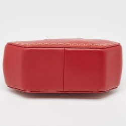 Pre Owned Cartier Red Leather Mini Guirlande De Cartier Top Handle Bag