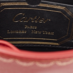 Pre Owned Cartier Red Leather Mini Guirlande De Cartier Top Handle Bag