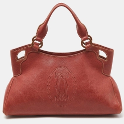 Cartier Brick Brown Leather Small Marcello De Cartier Bag