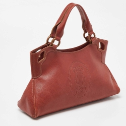 Cartier Brick Brown Leather Small Marcello De Cartier Bag