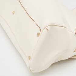Pre Owned Cartier Off-White Leather Large Marcello de Cartier Bag