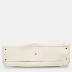Pre Owned Cartier Off-White Leather Large Marcello de Cartier Bag