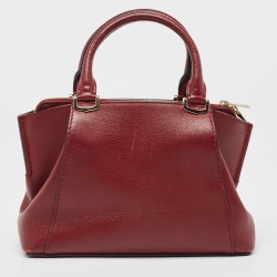 Pre Owned حقيبة ساتشل كارتييه ميني سي دو كارتييه جلد بني محمر