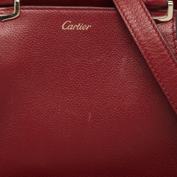 Pre Owned حقيبة ساتشل كارتييه ميني سي دو كارتييه جلد بني محمر