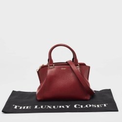 Pre Owned حقيبة ساتشل كارتييه ميني سي دو كارتييه جلد بني محمر