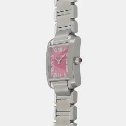 Pre Owned Cartier Pink Stainless Steel Tank Francaise W51030Q3 Quartz Women's Wristwatch 20 mm