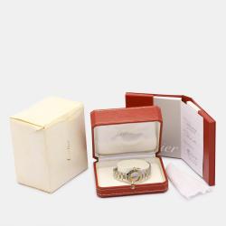 Pre Owned Cartier Silver Two Tone Stainless Steel Must de Cartier W10073R6 Women's Wristwatch 28 mm