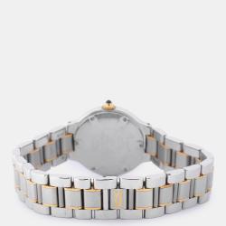 Pre Owned Cartier Silver Two Tone Stainless Steel Must de Cartier W10073R6 Women's Wristwatch 28 mm