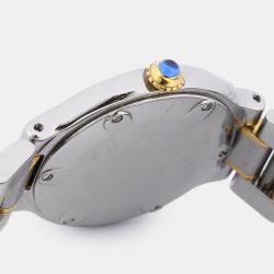 Pre Owned Cartier Silver Two Tone Stainless Steel Must de Cartier W10073R6 Women's Wristwatch 28 mm