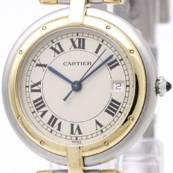 Pre Owned Cartier Ivory 18K Yellow Gold & Stainless Steel Panthere Women's Wristwatch 30MM