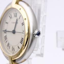 Pre Owned Cartier Ivory 18K Yellow Gold & Stainless Steel Panthere Women's Wristwatch 30MM