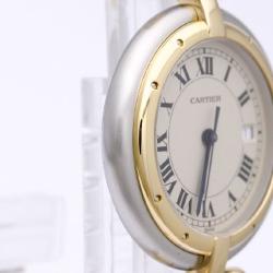 Pre Owned Cartier Ivory 18K Yellow Gold & Stainless Steel Panthere Women's Wristwatch 30MM