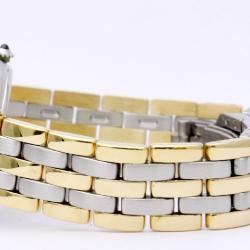 Pre Owned Cartier Ivory 18K Yellow Gold & Stainless Steel Panthere Women's Wristwatch 30MM