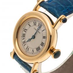 Pre Owned Cartier Cream 18K Gold Diabolo Women's Wristwatch 27 mm