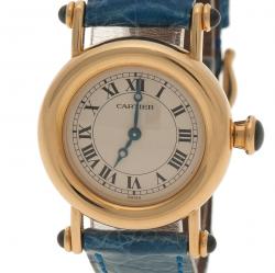 Pre Owned Cartier Cream 18K Gold Diabolo Women's Wristwatch 27 mm