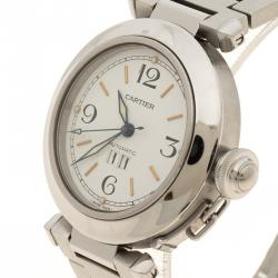 Pre Owned Cartier White Stainless Steel Pasha de Cartier Women's Wristwatch  35 mm