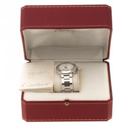 Pre Owned Cartier White Stainless Steel Pasha de Cartier Women's Wristwatch  35 mm