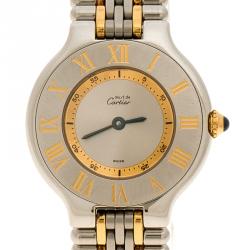 Pre Owned Cartier Silver Stainless Steel Must De Cartier 21 Women's Wristwatch 28 mm