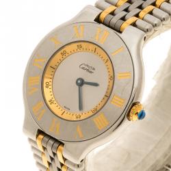 Pre Owned Cartier Silver Stainless Steel Must De Cartier 21 Women's Wristwatch 31 mm