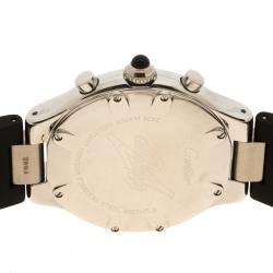 Pre Owned Cartier Black Stainless Steel Chronograph 21 Women's Wristwatch 38 mm