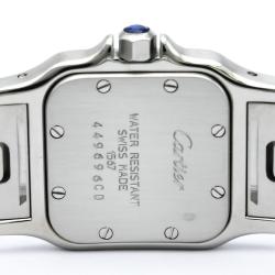 Pre Owned ساعة يد نسائية سانتوس غالبي ستانلس ستيل وذهب أصفر عيار 18 بيضاء 24مم